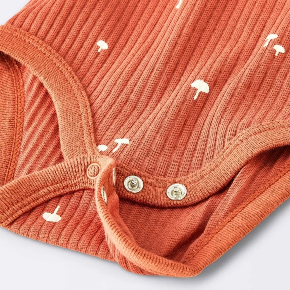 Baby 2pc Neutral Mushroom Wide Ribbed Top & Bottom Set - Cloud Island™